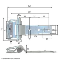 Бортовая петля Knott Autoflex 142х71 JD.00.56.032