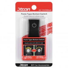 Кнопочний вимикач 12V Jtron на клейкій стрічці 4010106