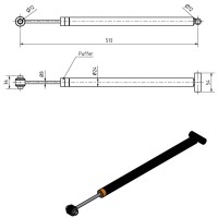 Амортизатор Stabilus гальма накату AL-KO 161 S аналог 370556 805010