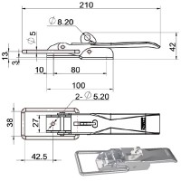 Бортовой замок Kartt 210 мм TKBL1002