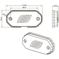 Фонарь габаритный Fristom белый со светоотражателем для плоского монтажа, провод 0,5м FT-078 B LED