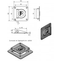 Врізна петля кріплення вантажу Bunte 105х105мм 800 кг оцинкована 40259 Врізна петля кріплення вантажу Bunte 105х105мм 800 кг оцинкована 40259