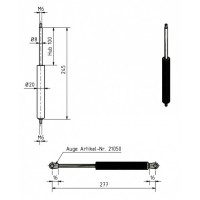 Газовый амортизатор TYPE 08/20 245мм шток 100мм 250 N М6 HP-trailer 11009666 ( 210021 )